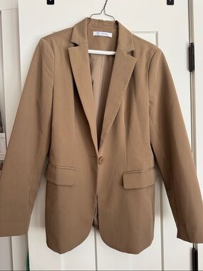 Cicy Bell Women's Tan Single-Button Blazer